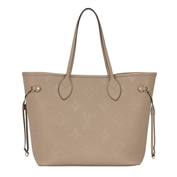 Louis Vuitton Monogram Empreinte Neverfull Tote Bag Greige
